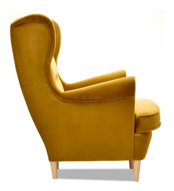 Křeslo ušák Margis (medová + ořech)