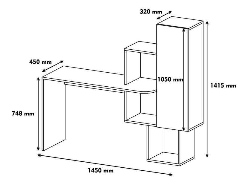 PC stolek Acila (bílá + žlutá)