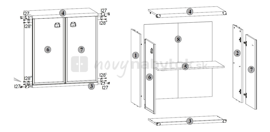 Skříňka BRW INDIANA JKOM 2D (Borovice antická)