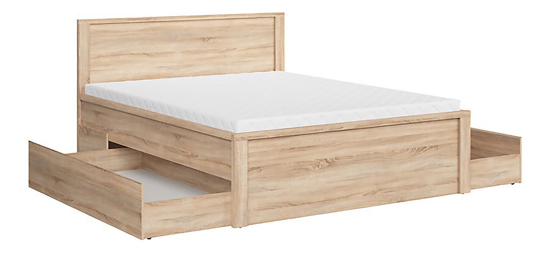 Manželská postel 160 cm BRW Kaspian LOZ/160/T (dub sonoma)