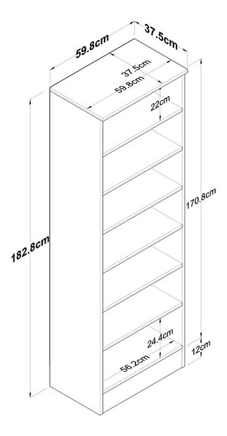 Policová skříň Pixie 13 (bílá)