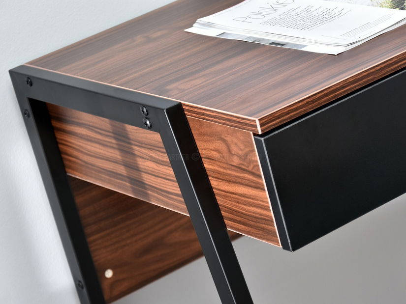 PC stolek Norway (ořech tmavý + černá)