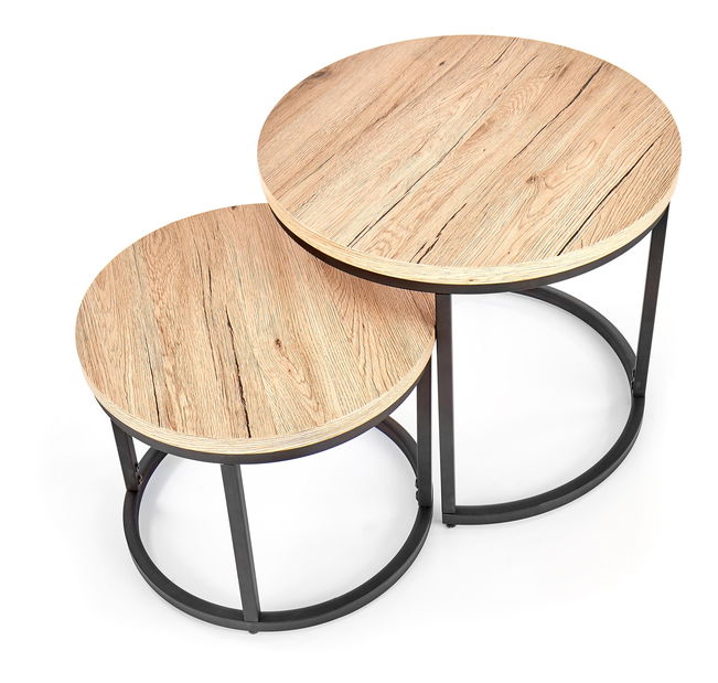 Set 2 ks. Konferenčních stolků Ozell (dub san remo + černá)