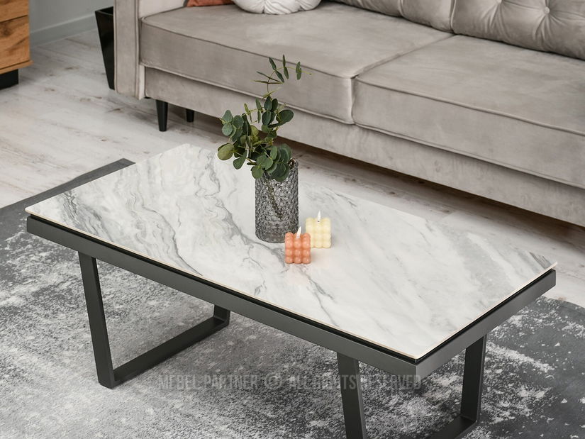 Konferenční stolek Carno (šedý mramor + grafit)