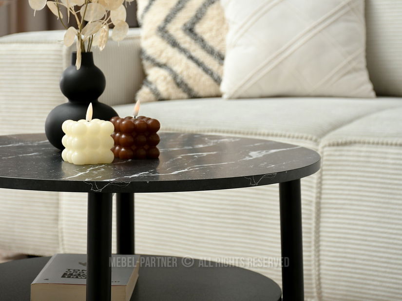 Konferenční stolek Randolf S (černý mramor + černá)