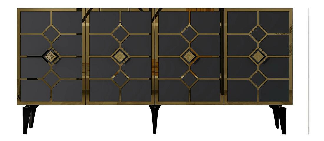  Konzolový stolek Pivuti (antracit + zlatá)