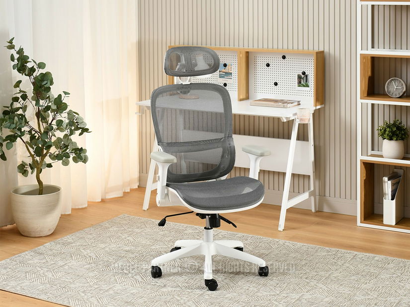 Kancelářské křeslo Ikergen (šedá + bílá)