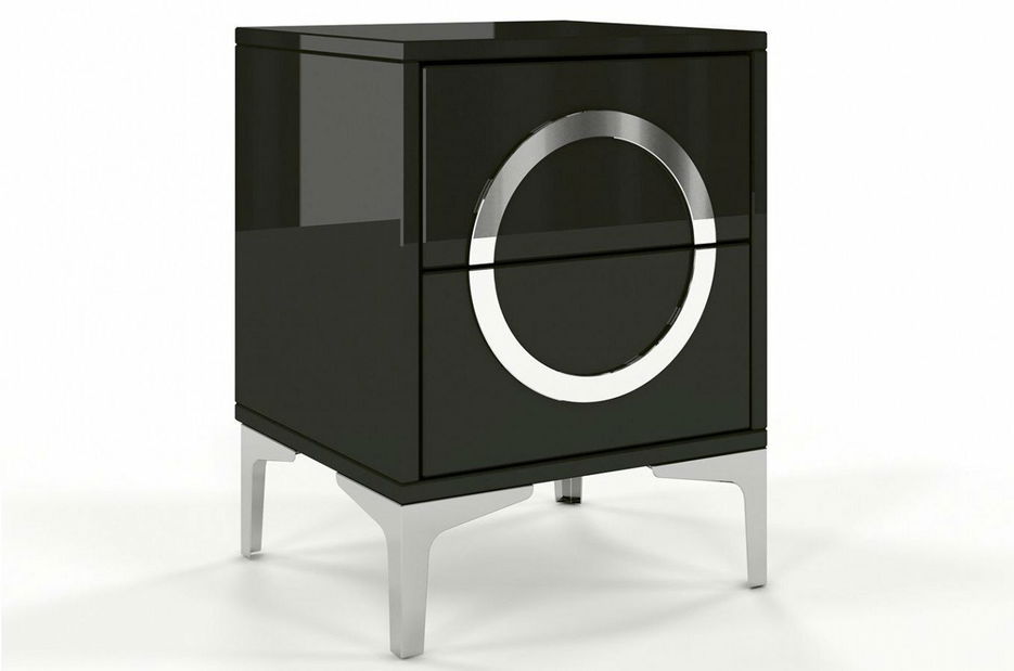 Noční stolek Naturlig Evenna (vysoký lesk černý) *výprodej