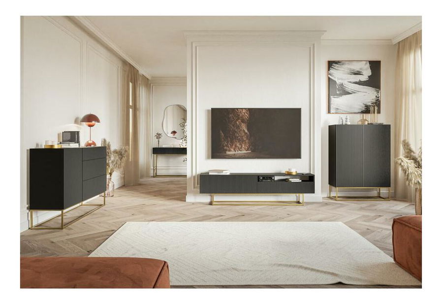 Toaletní stolek Vertigo V3 (černá + zlatá)