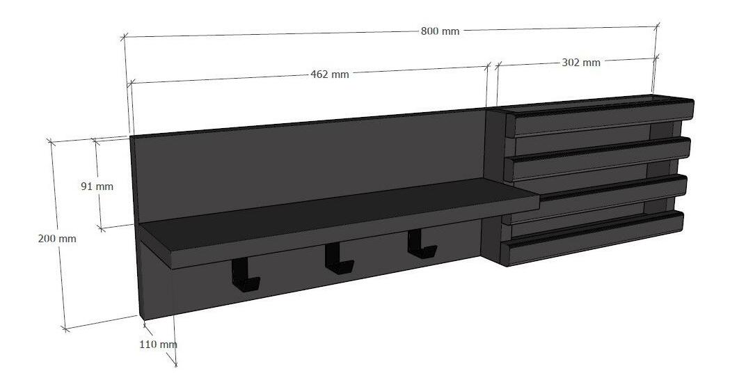 Věšák Deline (antracit)