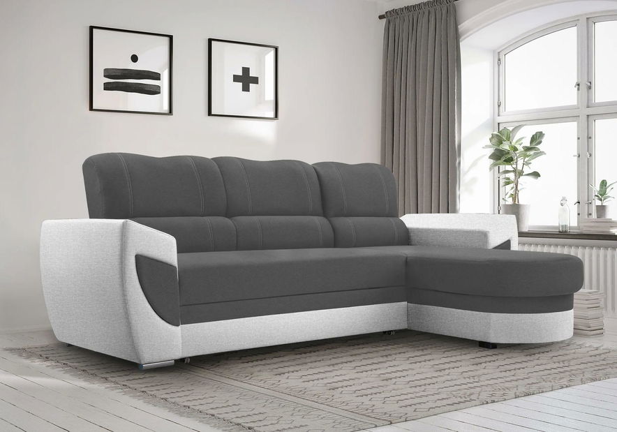 Rohová sedacia súprava Trento (šedá + světle šedá) (P)