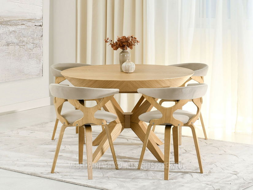 Jídelní židle Bagdád (béžová + dub)