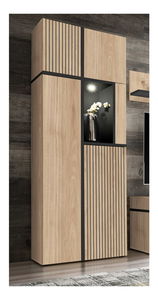 Vitrína Carlyn WSW (hikora jackson + černá) (s LED osvětlením)