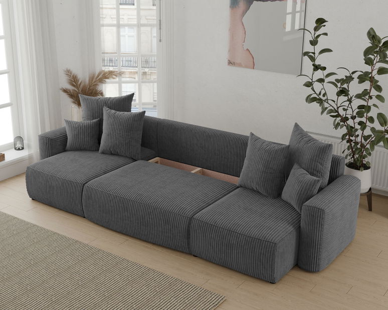 Rohová sedačka Denia U (tmavě šedá) (L)