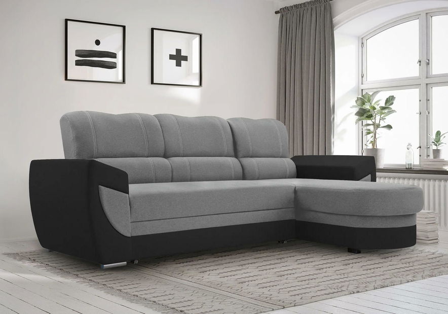 Rohová sedacia súprava Trento (šedá + tmavě šedá) (P)