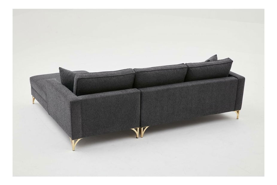 Rohová sedací souprava Brenen (P) (antracit + zlatá)