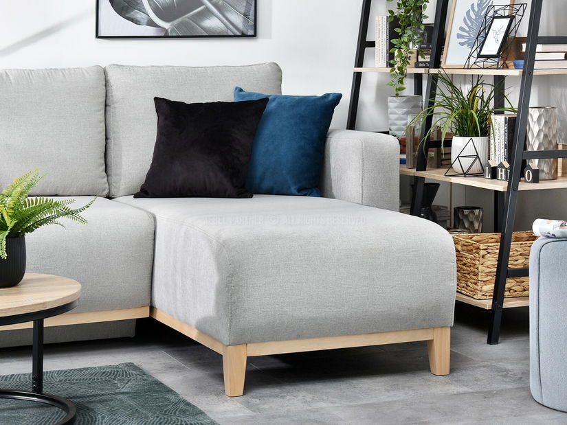 Rohová sedačka Salida (šedá + dub)