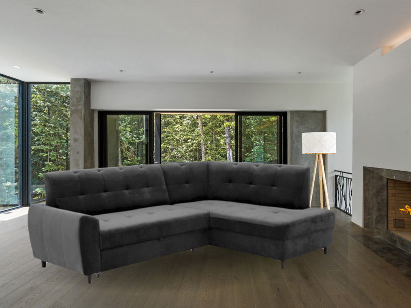 Rohová sedačka Asana (tmavě šedá) (P)