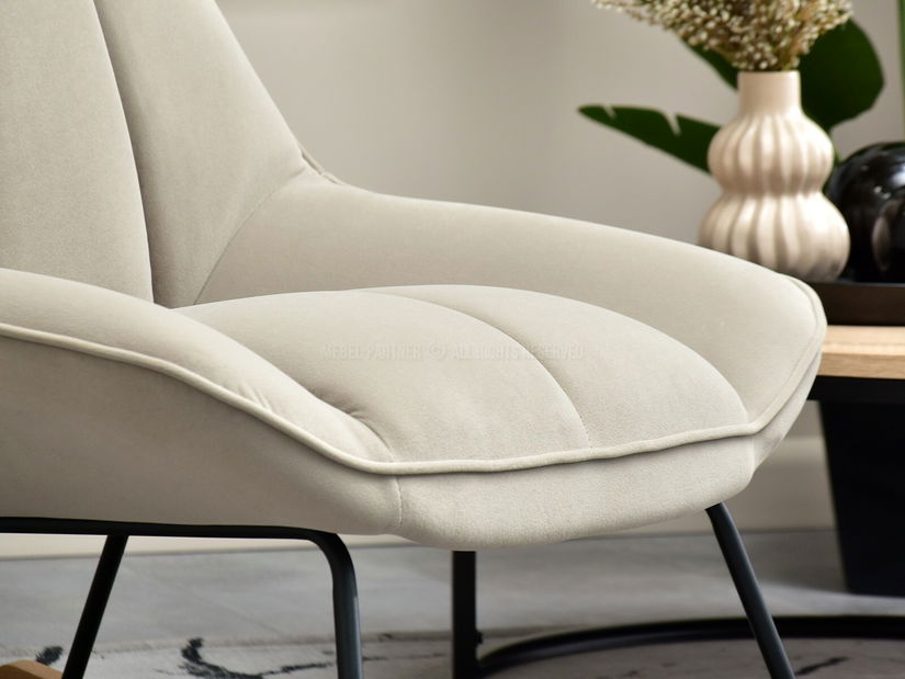 Křeslo Bertie (béžová + buk černý)