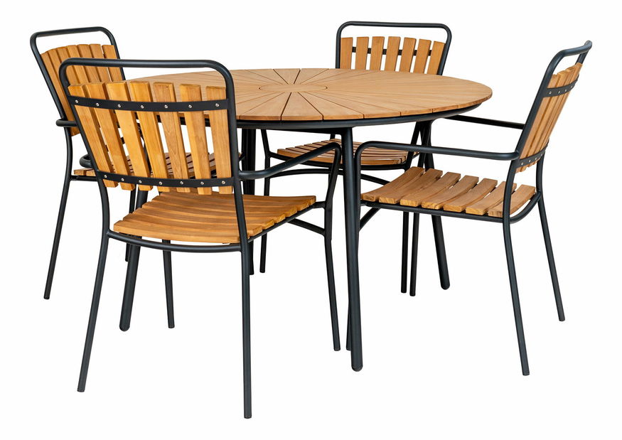 Zahradní stůl Canvoria 5 (přírodní + černá)