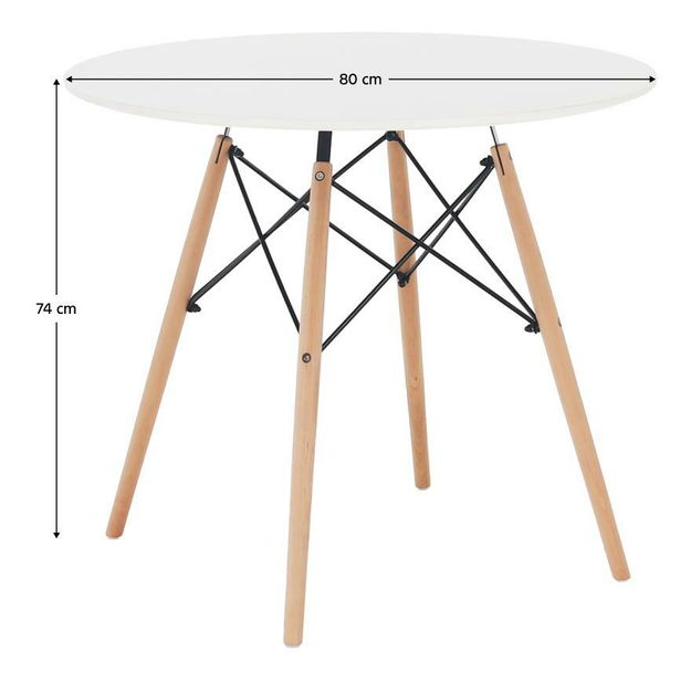 Jídelní stůl Gamin (bílá + buk) (pro 2 osoby)