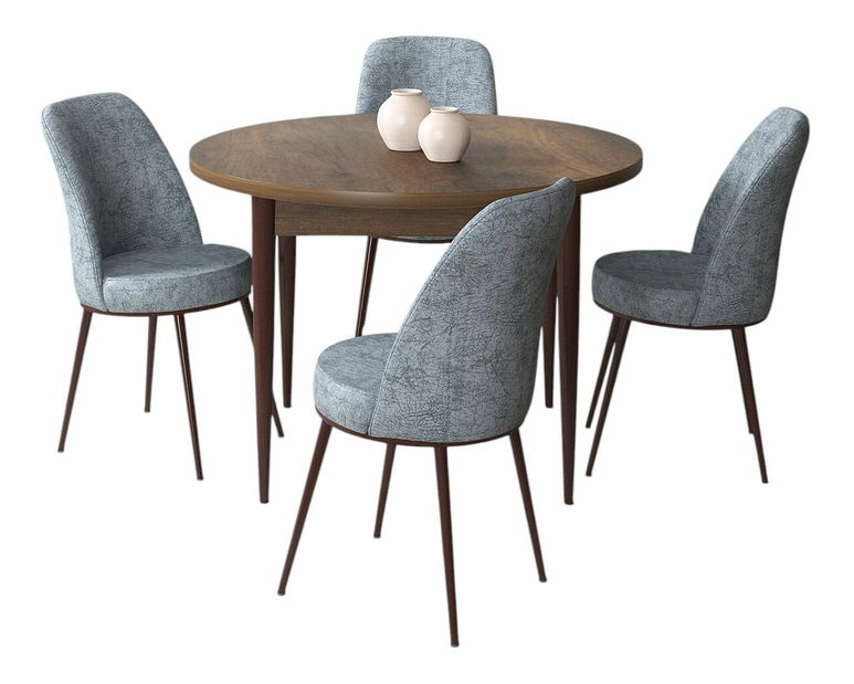 Jídelní set Torra (ořech barokní + zelená) (pro 4 osoby)