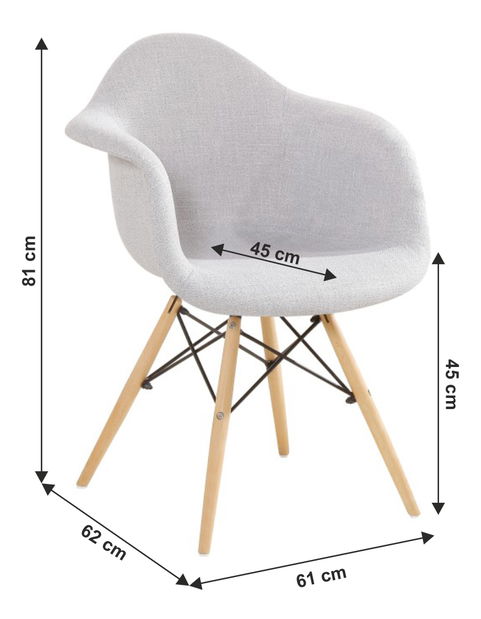 Designové křeslo Dario 2 (šedá + buk)