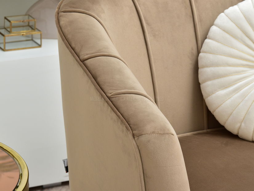 Křeslo Etimee F (béžová + zlatá)