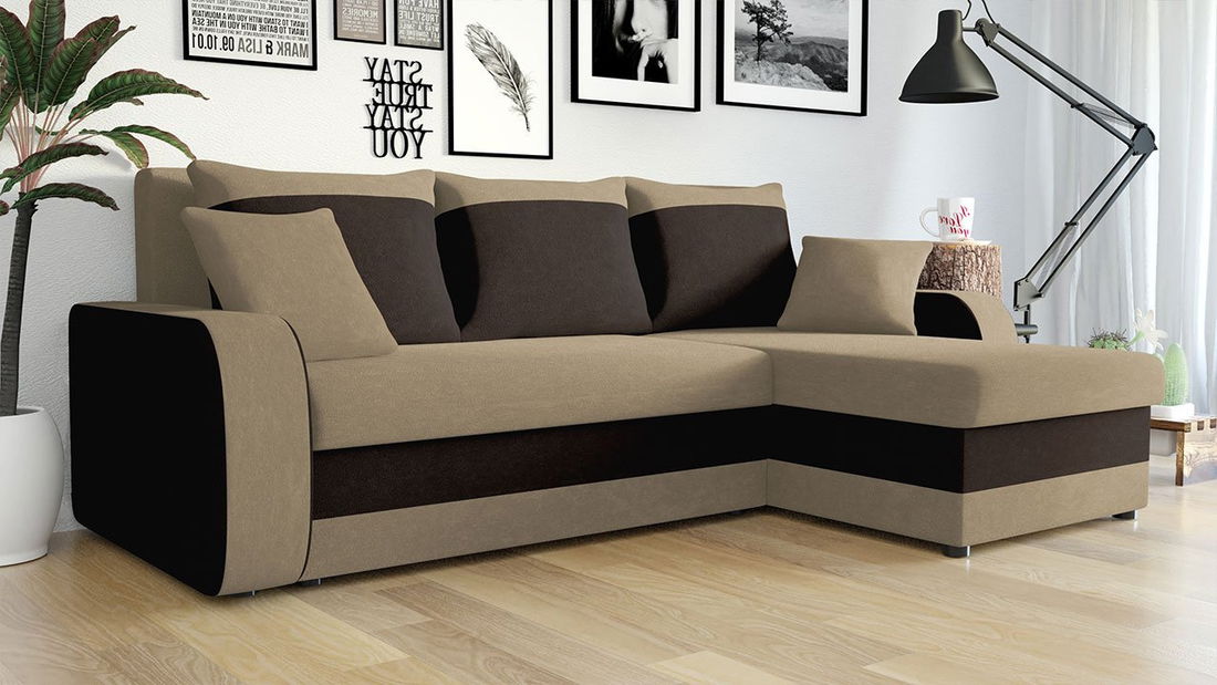 Rohová sedací souprava Maddox (tmavě šedá + světle šedá)