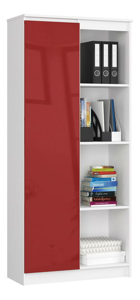 Regál Rehana II (bílá + červený lesk)