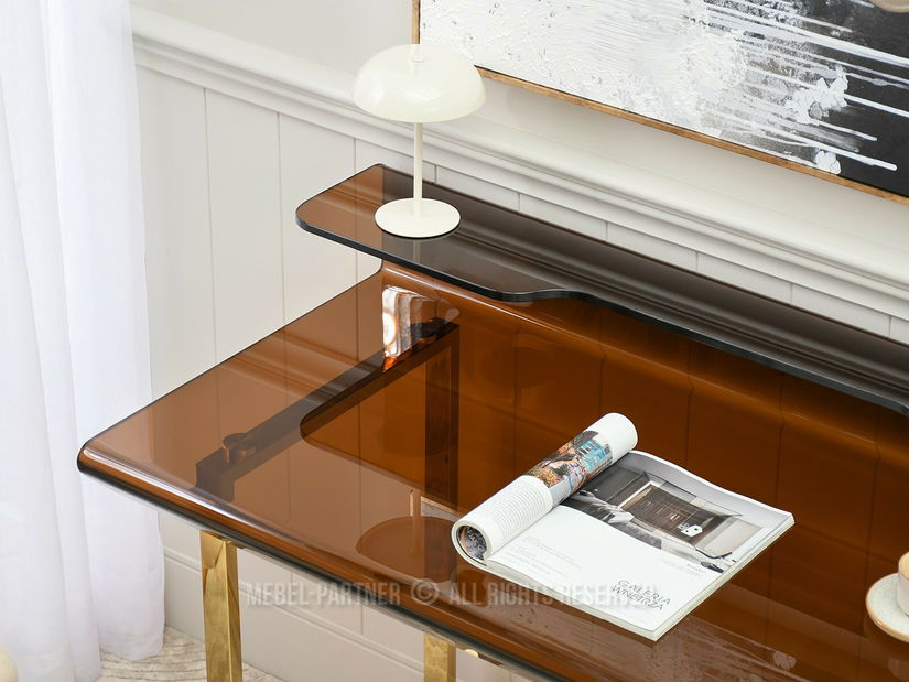 PC stolek Lazuli (sklo + zlatá)