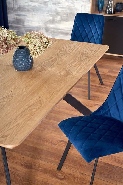 Jídelní stůl Baracco (dub přírodní + černá) (pro 6 až 8 osob)