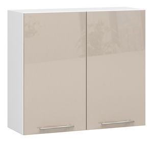 Horní kuchyňská skříňka Ozara W80 H720 (bílá + cappuccino lesk)