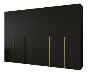 Šatní skříň 300 cm Alice 1 (černá + zlatá)