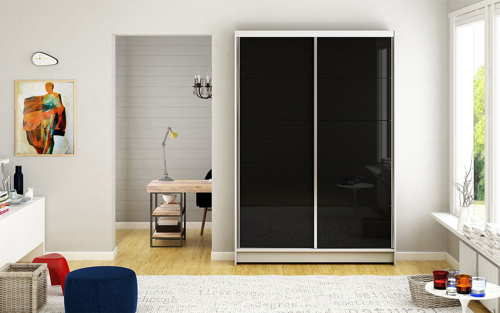 Šatníková skříň Marisol (bílá + černá)