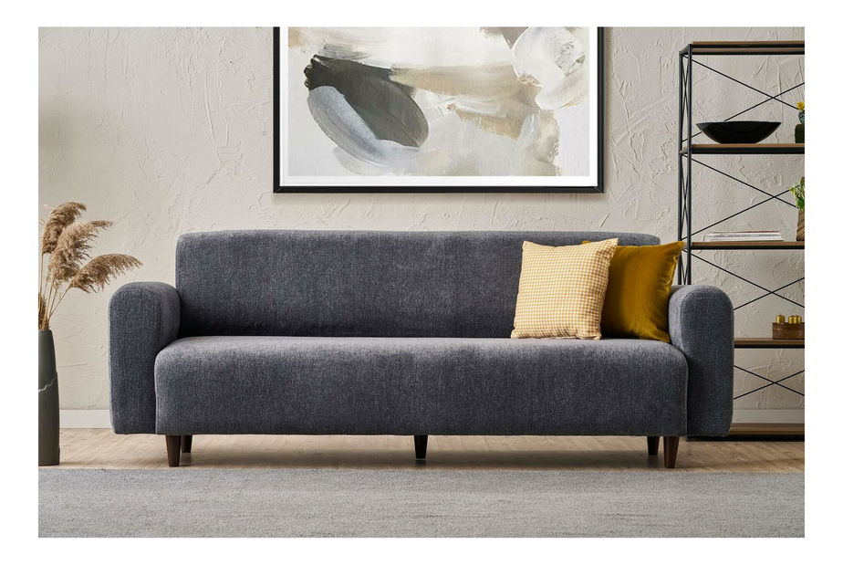 Pohovka trojsedačka Noyalepo C (šedá + ořech)