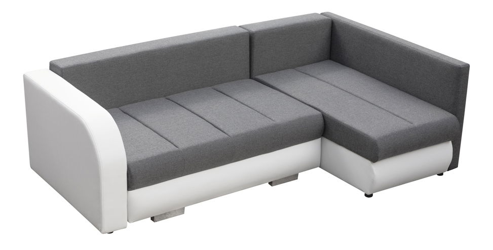 Rohová sedací souprava Rubella (šedá + bílá) (P)