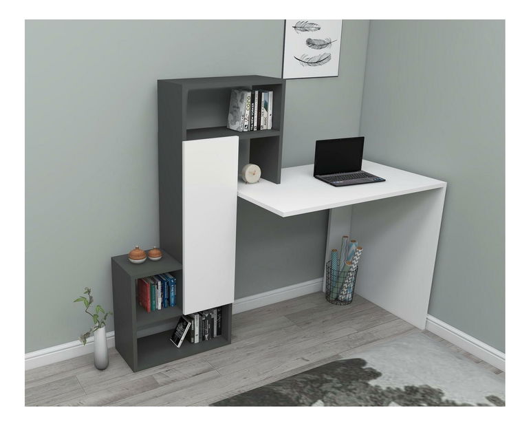 PC stolek Kavesi 2 (bílá + antracit)