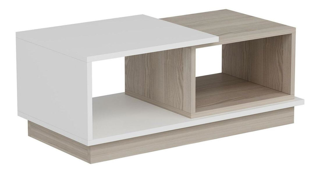 Konferenční stolek Valery (bílá + dub)