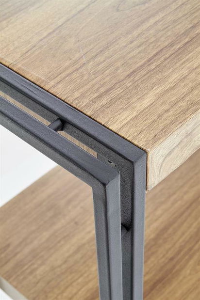 Regál Booker (přírodní dřevo + černá)