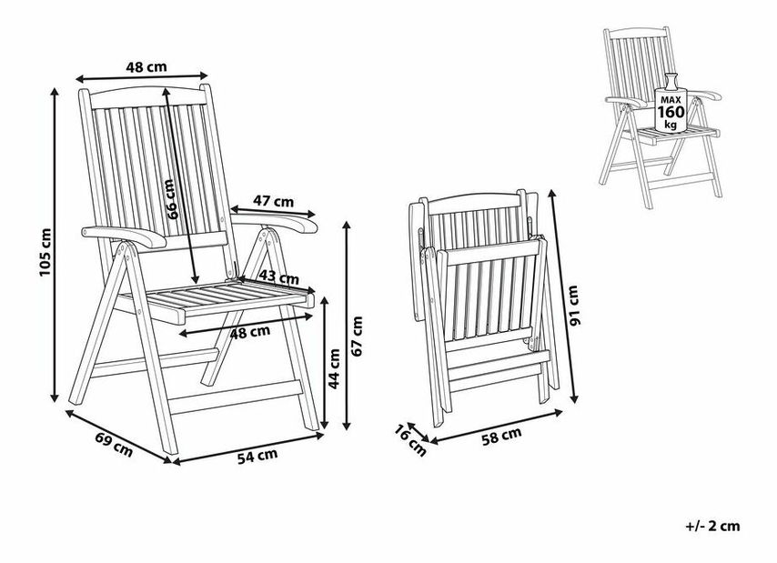 Zahradní židle Amati (tmavé dřevo)