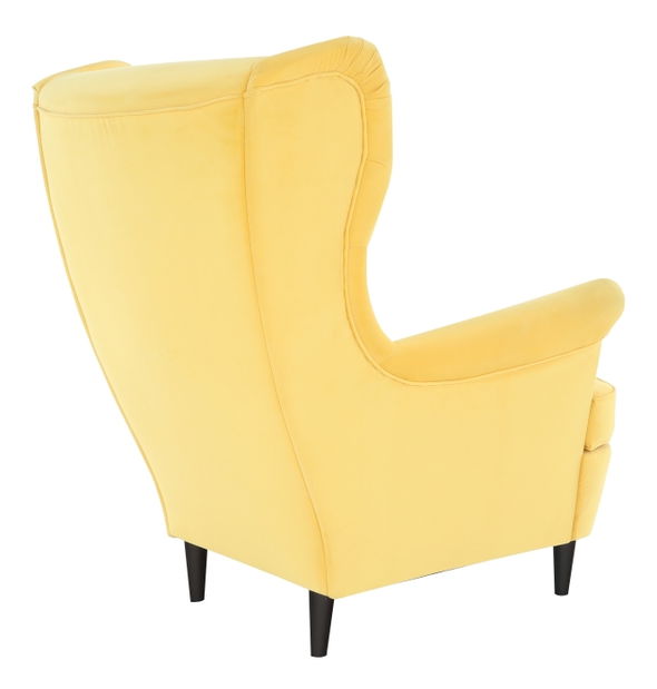 Křeslo ušák Rytu (žlutá + wenge)