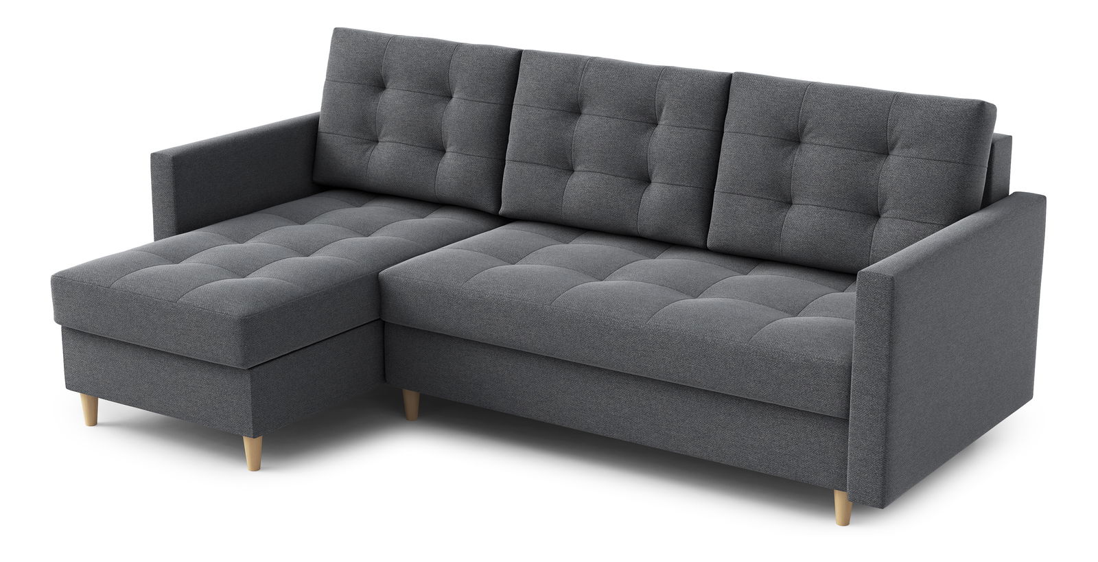 Rohová sedací souprava Divas (L) (tmavě šedá)