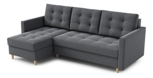 Rohová sedací souprava Divas (L) (tmavě šedá)
