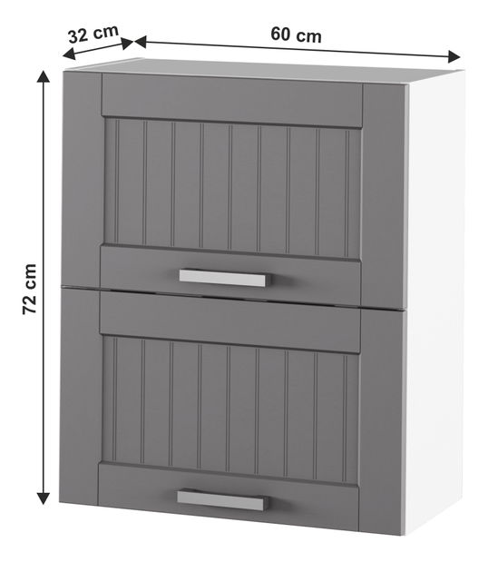 Horní kuchyňská skříňka Janne Typ 7 (tmavě šedá + bílá)