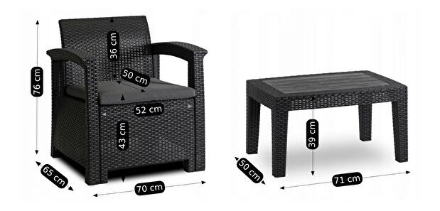 Zahradní set Buenos (tmavě šedá) (pro 5 osob)