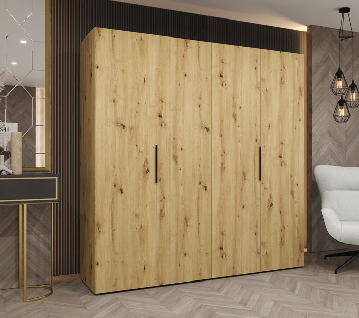 Šatní skříň 200 cm Mirabella 1 (dub artisan + černá)