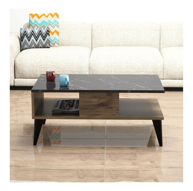 Konferenční stolek Lydie (ořech + mramor)