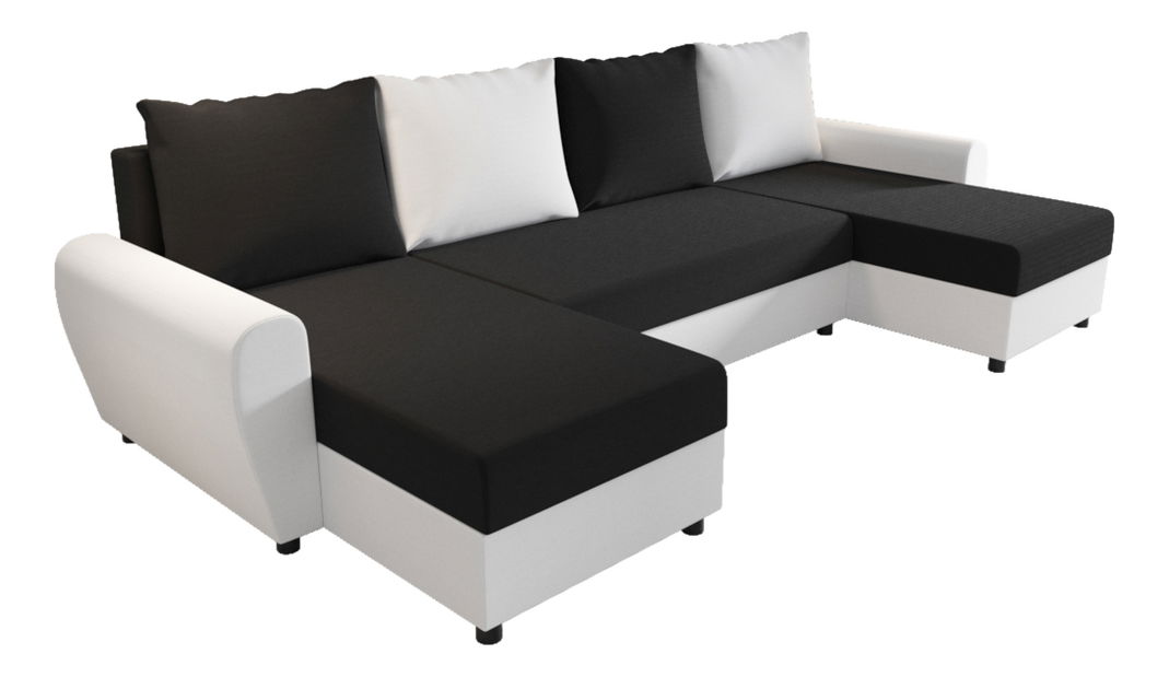 Rohová sedací souprava U Fleur U (bílá + černá)