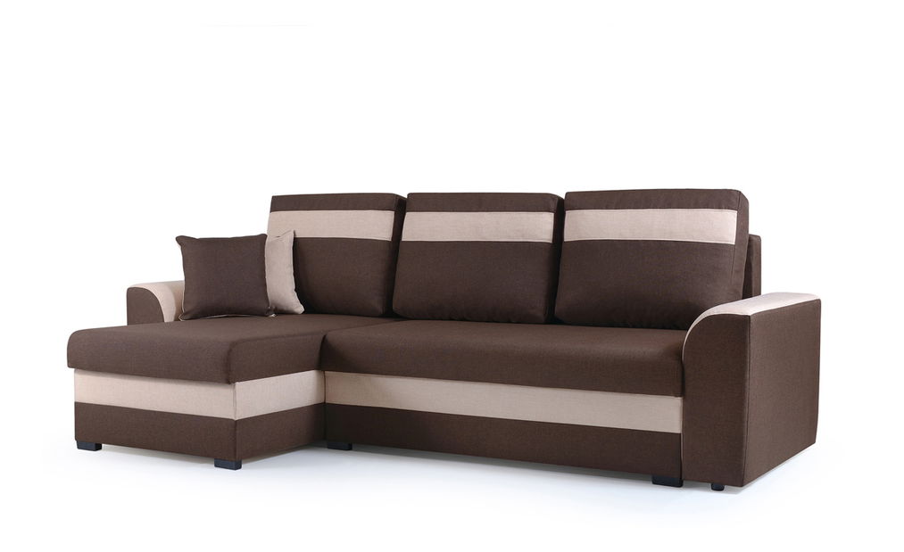 Rohová sedačka Maxtom (hnědá + béžová) (L)